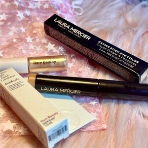 Rare Beauty/Laura Mercier Duo. Liq. Luminizer- Enlighten & Caviar Stick-Rosegold